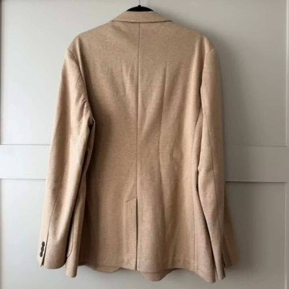 J. Crew Knit Thompson Blazer Jacket Mens Sz 44R Tan Camel Button Patch NEW $398